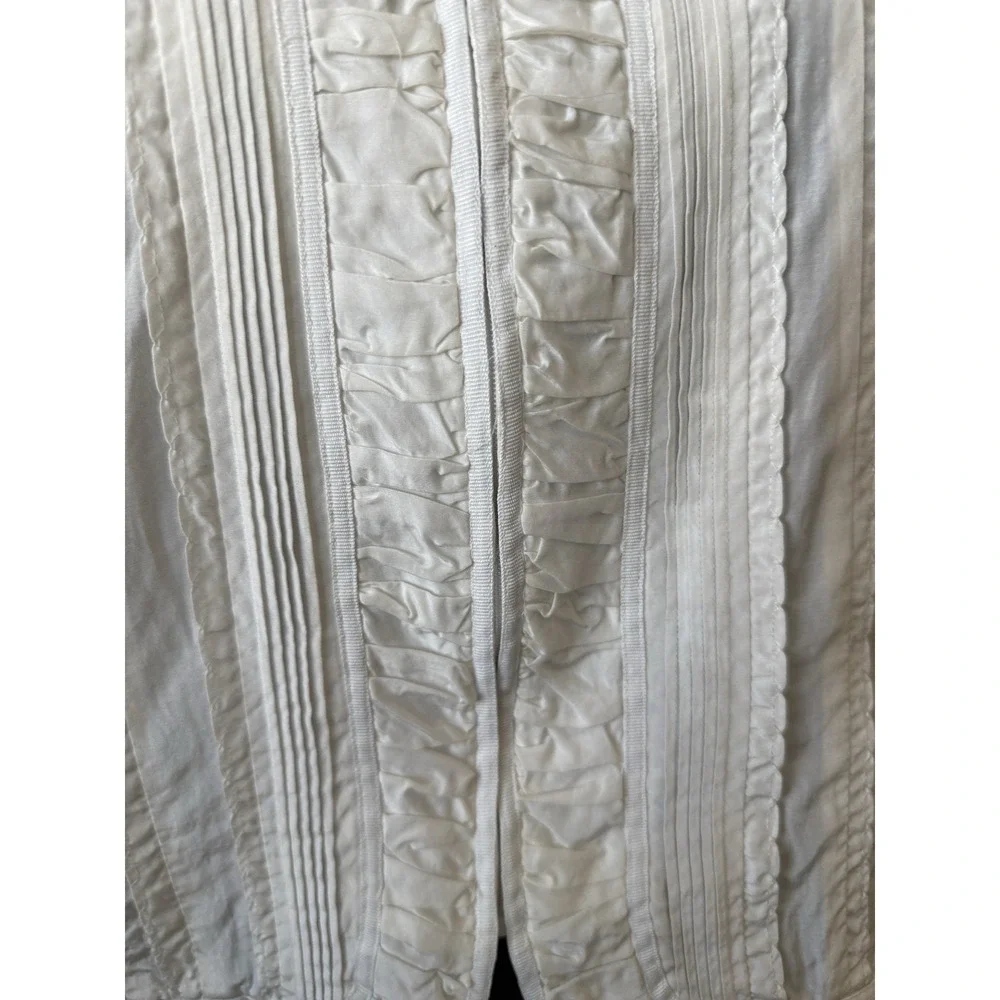 Coldwater Creek Women's PL Silk Blend Ivory Whimsy Ruching Jacket Petite - Picture 4 of 16